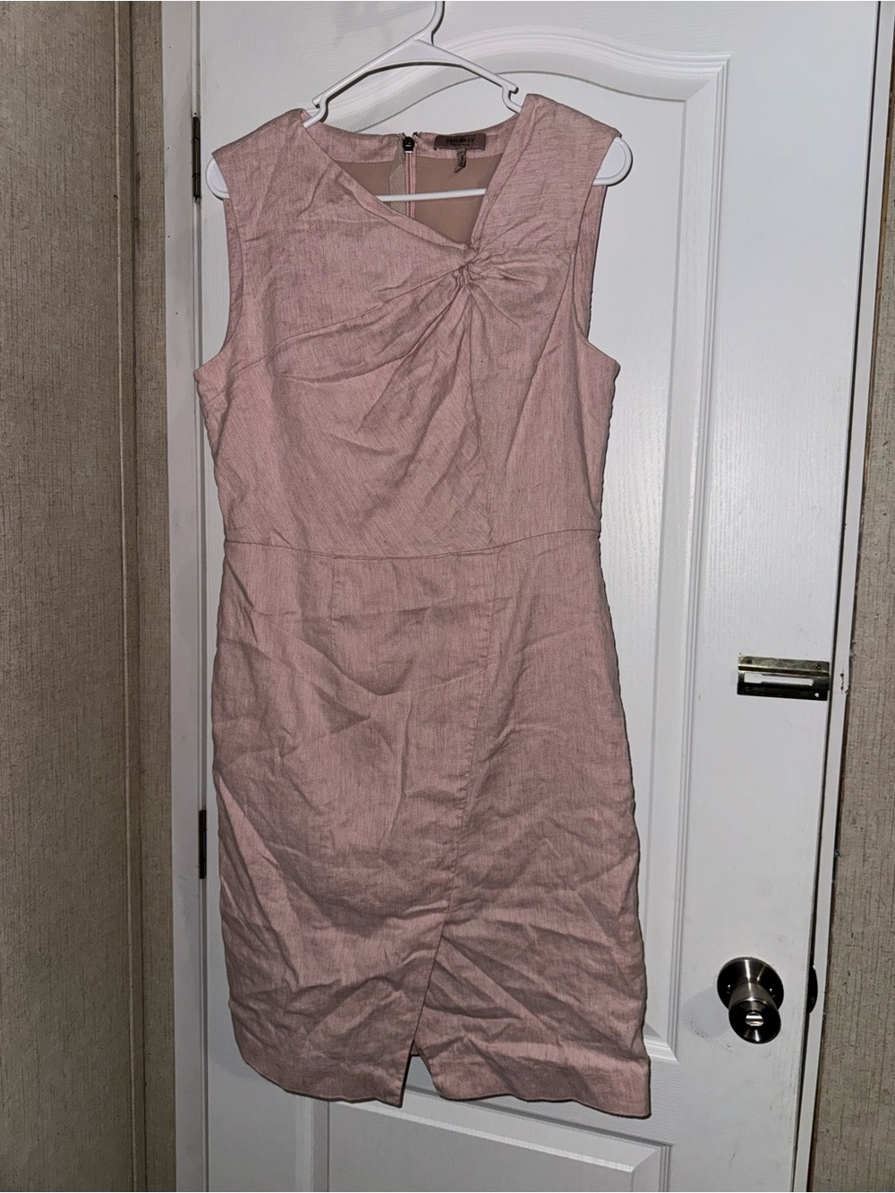 Rebecca Taylor Blush Pink Sleeveless Twist-Detail Mini Dress